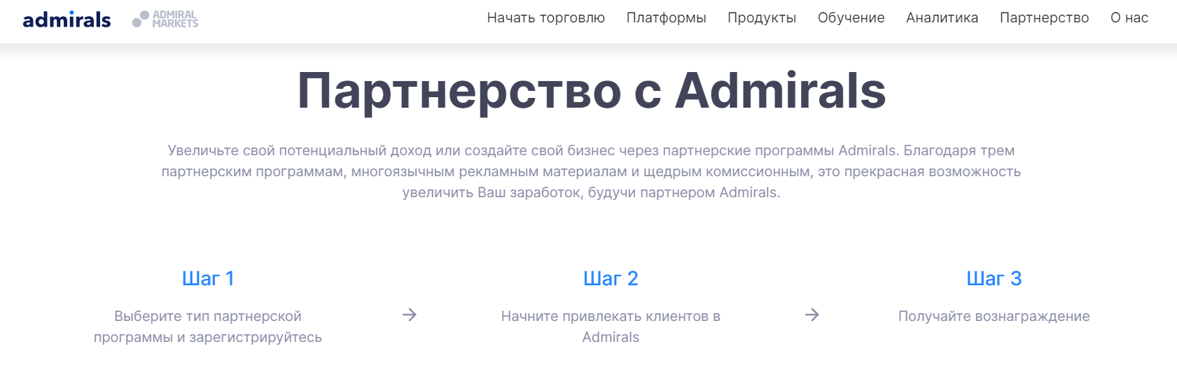 Партнерские программы Admiral Markets