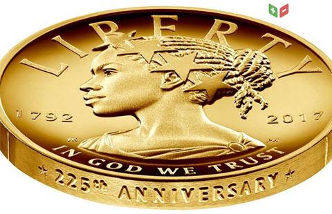 В США представили дизайн монеты с афроамериканкой в образе Леди Свободы