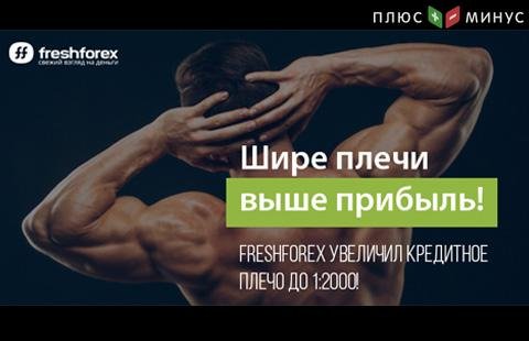 FreshForex подкачал плечи: брокер увеличивает кредитное плечо до 1:2000!